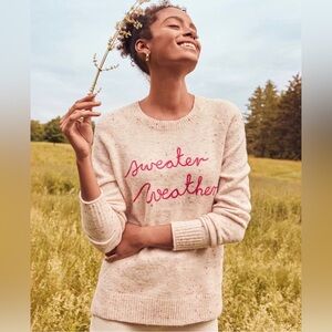 Ann Taylor LOFT “Sweater Weather” Embroidered Motif Graphic Sweater – XS